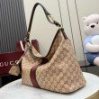 Borse Replica tote grande Gucci Giglio A008NS tela GG marrone