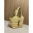 Borse Firmate Replica tote Icare YSL Saint Laurent con intreccio rafia albicocca