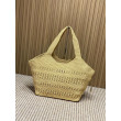 Borse Firmate Replica tote Icare YSL Saint Laurent con intreccio rafia albicocca