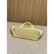 Borse Firmate Replica tote Icare YSL Saint Laurent con intreccio rafia albicocca