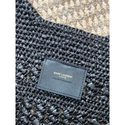 Borsa tote Icare YSL Saint Laurent con intreccio rafia Nero