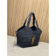 Borsa tote Icare YSL Saint Laurent con intreccio rafia Nero Borsa tote Icare YSL Saint Laurent con intreccio rafia Nero