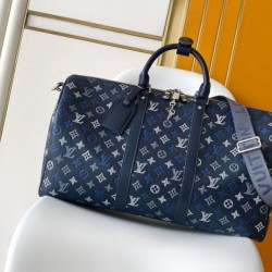 Replica perfette 163c01 LV Keepall Bandoulière 50 Borsa da viaggio M28836 Blu