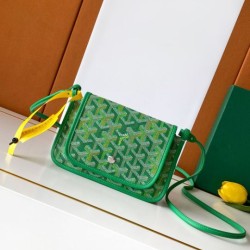 Replica perfette Portafoglio Goyard Plumet Tela Goyardine verde