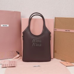 Replica perfette Borse Firmate  tote Miu Miu Ivy 5BA281 caffè