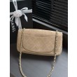 Borsa Chanel Flap Maxi scamosciata con catena AS6281 albicocca