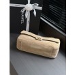 Borsa Chanel Flap Maxi scamosciata con catena AS6281 albicocca