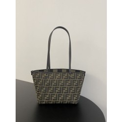 Borse Imitazioni tote piccola Fendi in tessuto jacquard Marrone