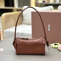 Replica perfette  Perfetta a tracolla Hobo Miu Miu Ribbon 5NE029 Marrone