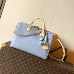 Replica perfette Imitazioni borse griffate Louis Vuitton Speedy Soft 30 M89688 struzzo blu