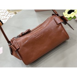 Replica Perfetta a tracolla Hobo Miu Miu Ribbon 5NE029 Marrone
