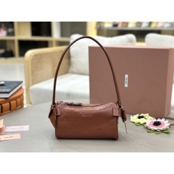Replica Perfetta a tracolla Hobo Miu Miu Ribbon 5NE029 Marrone