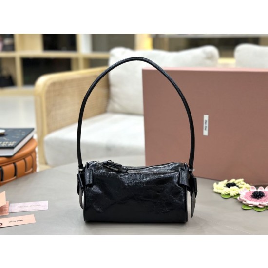 Borsa a tracolla Hobo Miu Miu Ribbon 5NE029 Nero