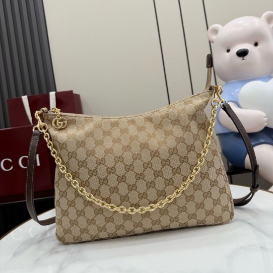 Borsa a tracolla piccola Gucci A006OA Lady Lunetta GG Marrone