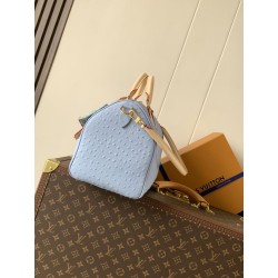 Imitazioni borse griffate Louis Vuitton Speedy Soft 30 M89688 struzzo blu