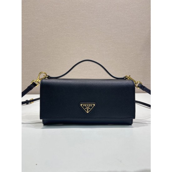 Mini borsa a tracolla Prada 1MT042 Nero