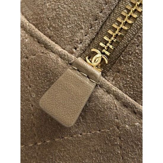 Borsa a tracolla orizzontale Chanel 26A AS6443 Albicocca scamosciata