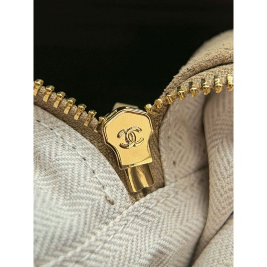 Borsa a tracolla orizzontale Chanel 26A AS6443 Albicocca scamosciata