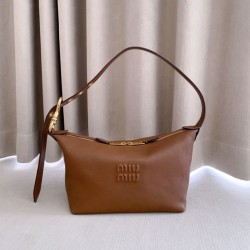 Replica Perfetta Borsa a tracolla Spirit Hobo Miu Miu 5BC216 nappa Marrone Imitazione Falsa