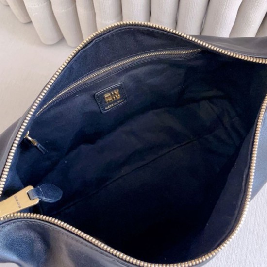 Replica di alta qualità Borsa a tracolla Spirit Hobo Miu Miu 5BC217 nappa Nero Replica Perfetta Borsa a tracolla Spirit Hobo Miu Miu 5BC217 nappa Nero Imitazione Falsa