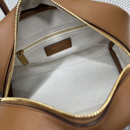 Replica di alta qualità Borsa Boston Sac de Jour YSL Saint Laurent pelle liscia Giallo terroso Replica Perfetta Borsa Boston Sac de Jour YSL Saint Laurent pelle liscia Giallo terroso Imitazione Falsa
