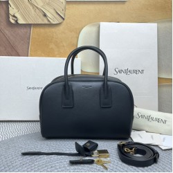 Replica Perfetta Borsa Boston Sac de Jour YSL Saint Laurent pelle liscia Nero Imitazione Falsa