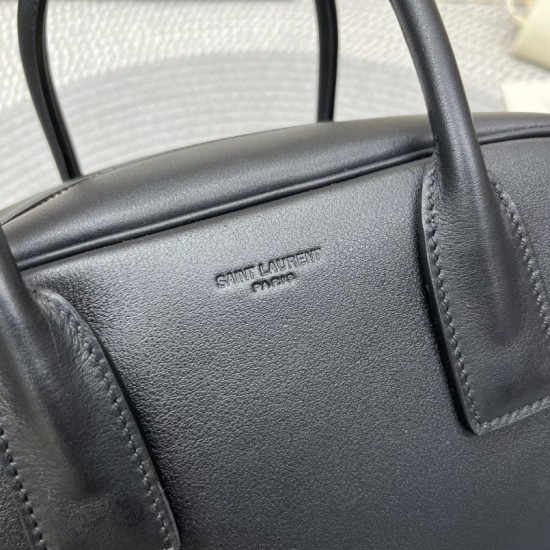 Replica Perfetta Borsa Boston Sac de Jour YSL Saint Laurent pelle liscia Nero Imitazione Falsa