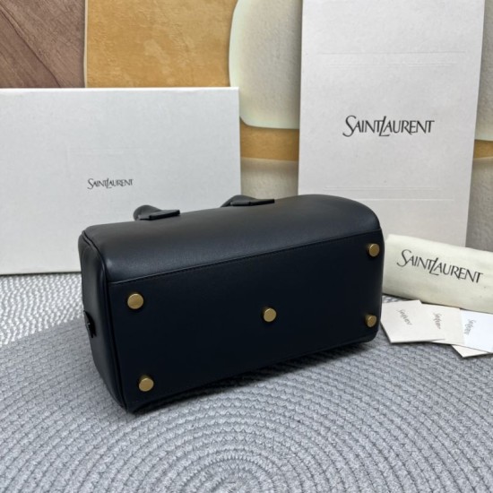 Replica Perfetta Borsa Boston Sac de Jour YSL Saint Laurent pelle liscia Nero Imitazione Falsa