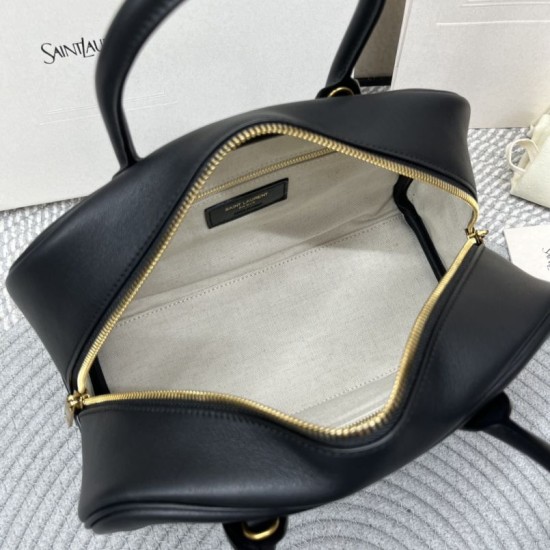 Replica Perfetta Borsa Boston Sac de Jour YSL Saint Laurent pelle liscia Nero Imitazione Falsa