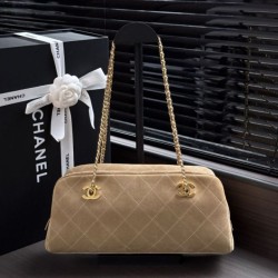 Replica Perfetta Borsa bowling grande Chanel AS6406 con tracolla a catena Grigio Imitazione Falsa