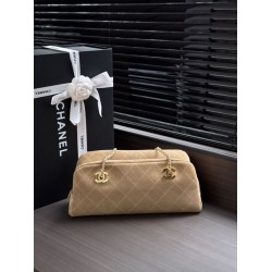 Qualità superiore Replica Borsa bowling grande Chanel AS6406 con tracolla a catena Grigio Qualità superiore Replica Borsa bowling grande Chanel AS6406 con tracolla a catena Grigio