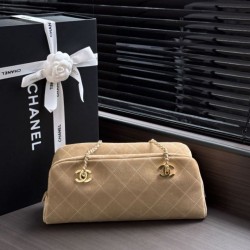 Replica di alta qualità Borsa bowling grande Chanel AS6406 con tracolla a catena Grigio Replica Perfetta Borsa bowling grande Chanel AS6406 con tracolla a catena Grigio Imitazione Falsa