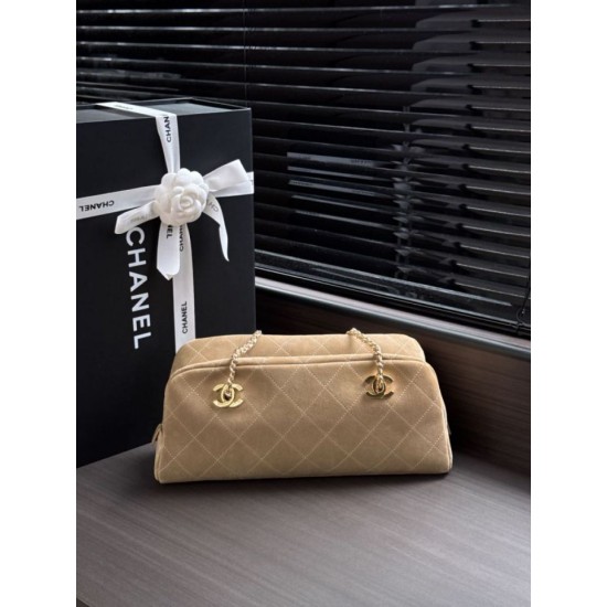 Replica di alta qualità Borsa bowling grande Chanel AS6406 con tracolla a catena Grigio Replica Perfetta Borsa bowling grande Chanel AS6406 con tracolla a catena Grigio Imitazione Falsa