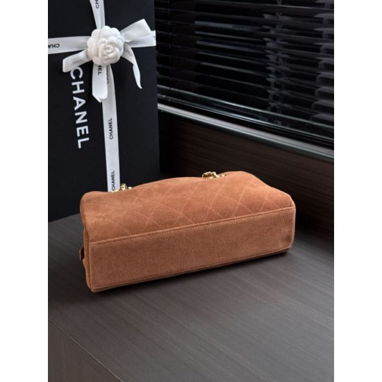 Replica di alta qualità Borsa bowling grande Chanel AS6406 con tracolla a catena Marrone Replica Perfetta Borsa bowling grande Chanel AS6406 con tracolla a catena Marrone Imitazione Falsa