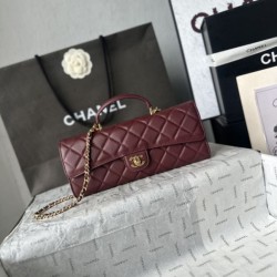 Replica di alta qualità Borsa Chanel 26A con manici pelle con motivo a sfere AS5280 Borgogna Replica Perfetta Borsa Chanel 26A con manici pelle con motivo a sfere AS5280 Borgogna Imitazione Falsa