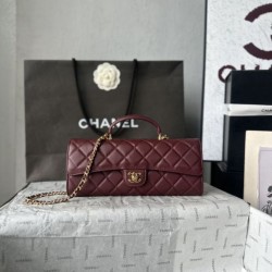 Replica Perfetta Borsa Chanel 26A con manici pelle con motivo a sfere AS5280 Borgogna Imitazione Falsa