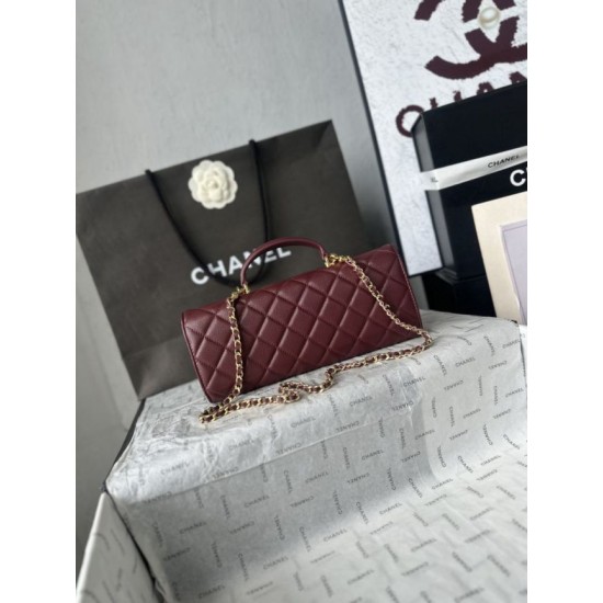 Replica di alta qualità Borsa Chanel 26A con manici pelle con motivo a sfere AS5280 Borgogna Replica Perfetta Borsa Chanel 26A con manici pelle con motivo a sfere AS5280 Borgogna Imitazione Falsa