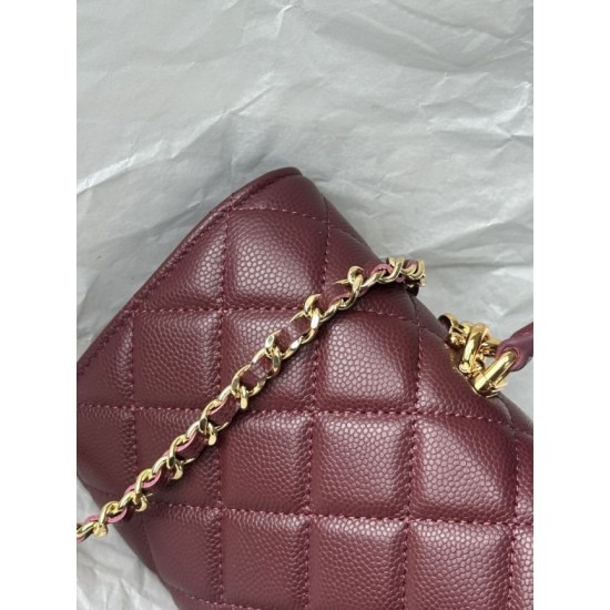 Replica di alta qualità Borsa Chanel 26A con manici pelle con motivo a sfere AS5280 Borgogna Replica Perfetta Borsa Chanel 26A con manici pelle con motivo a sfere AS5280 Borgogna Imitazione Falsa