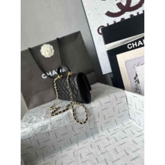 Replica di alta qualità Borsa Chanel 26A con manici pelle con motivo a sfere AS5280 Nero Replica Perfetta Borsa Chanel 26A con manici pelle con motivo a sfere AS5280 Nero Imitazione Falsa