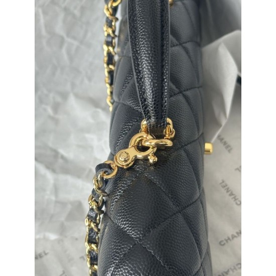 Replica di alta qualità Borsa Chanel 26A con manici pelle con motivo a sfere AS5280 Nero Replica Perfetta Borsa Chanel 26A con manici pelle con motivo a sfere AS5280 Nero Imitazione Falsa