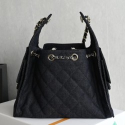 Replica di alta qualità Borsa Chanel 26s Hobo AS5293 denim Blu Replica Perfetta Borsa Chanel 26s Hobo AS5293 denim Blu Imitazione Falsa