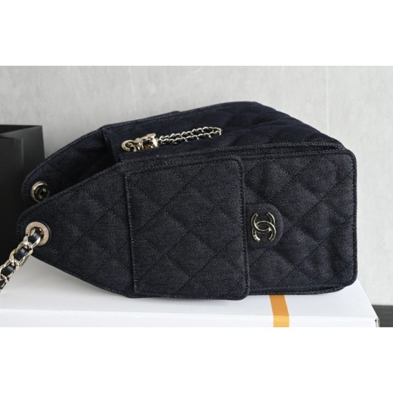 Replica Perfetta Borsa Chanel 26s Hobo AS5293 denim Blu Imitazione Falsa