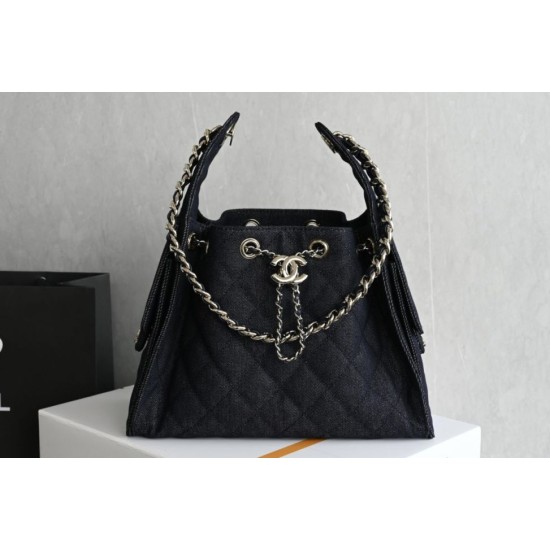 Replica Perfetta Borsa Chanel 26s Hobo AS5293 denim Blu Imitazione Falsa