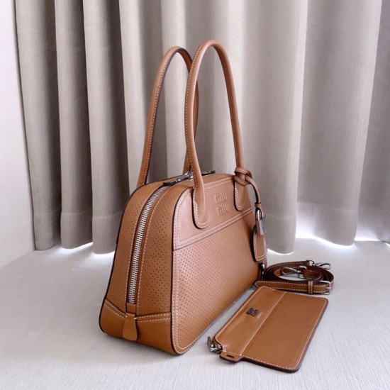 Borsa da bowling Miu Miu Vivant 5BB199 Marrone Borsa da bowling Miu Miu Vivant 5BB199 Marrone