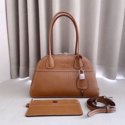 Borsa da bowling Miu Miu Vivant 5BB199 Marrone