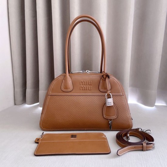 Borsa da bowling Miu Miu Vivant 5BB199 Marrone Borsa da bowling Miu Miu Vivant 5BB199 Marrone