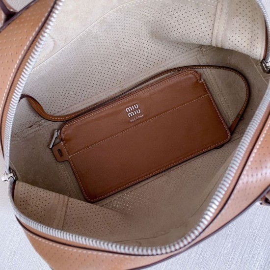 Borsa da bowling Miu Miu Vivant 5BB199 Marrone Borsa da bowling Miu Miu Vivant 5BB199 Marrone