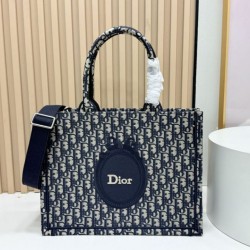 Replica Perfetta Borsa Dior Book Tote motivo Dior Oblique Médaillon nero Imitazione Falsa