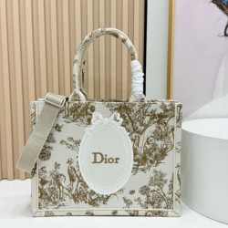 Replica Perfetta Borsa Dior Dioriviera Book Tote piccola/media/grande con ricamo floreale Marrone Imitazione Falsa