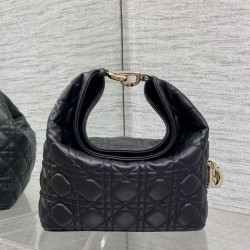 Replica Perfetta Borsa Dior Toujours Hobo cucitura cannage Nero Imitazione Falsa